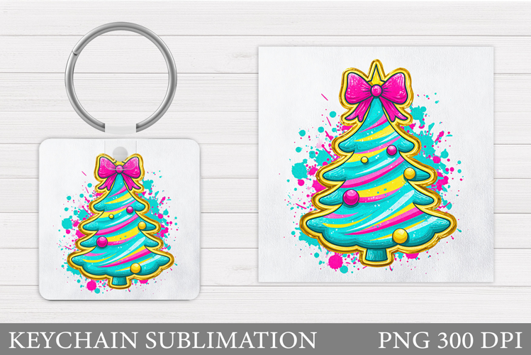 Christmas Tree Keychain. Christmas Keychain Sublimation