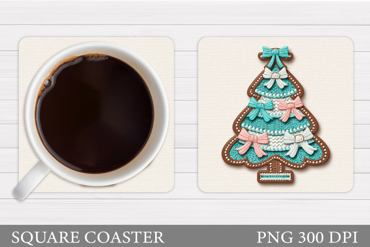 Crochet Christmas Tree Coaster. Christmas Coaster Design