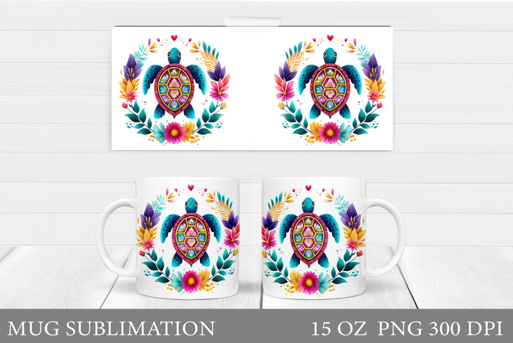 Sea Turtle Mug Sublimation. Sea Turtle Mug Wrap Design