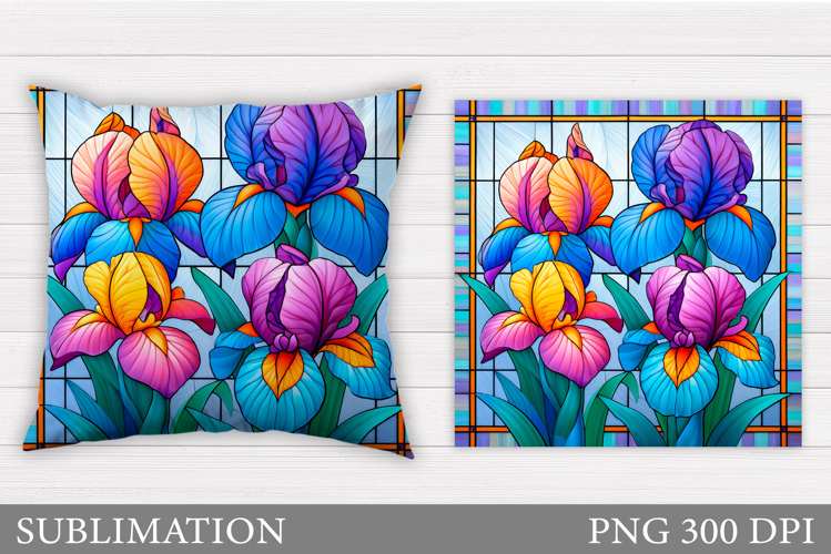 Irises Pillow Design. Floral Pillow Sublimation