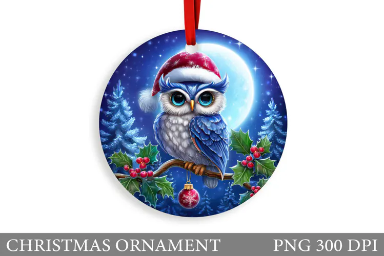Owl Christmas Ornament. Christmas Ornament Sublimation