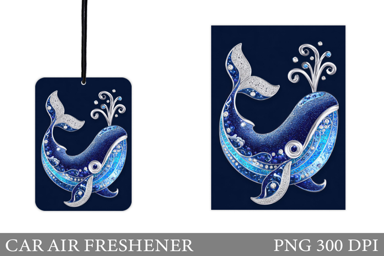 Whale Car Air Freshener Design. Whale Sublimation