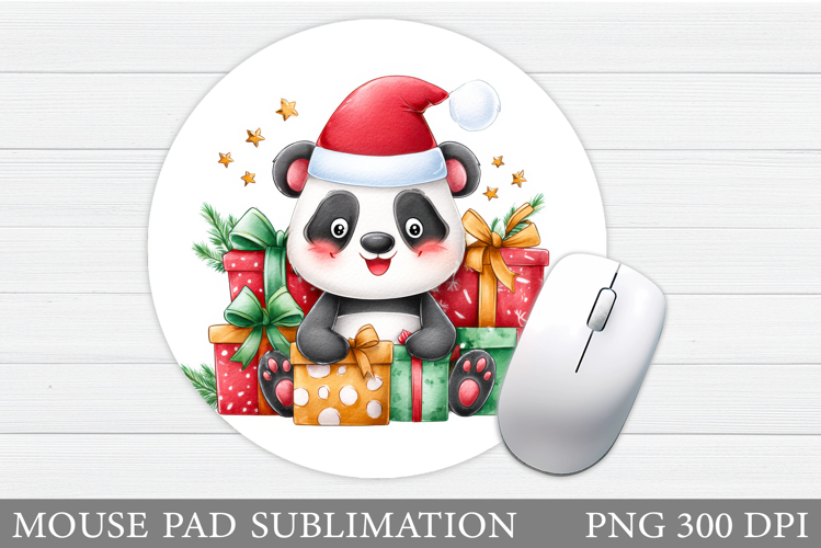 Cute Panda Mouse Pad Design. Christmas Mouse Pad Sublimation