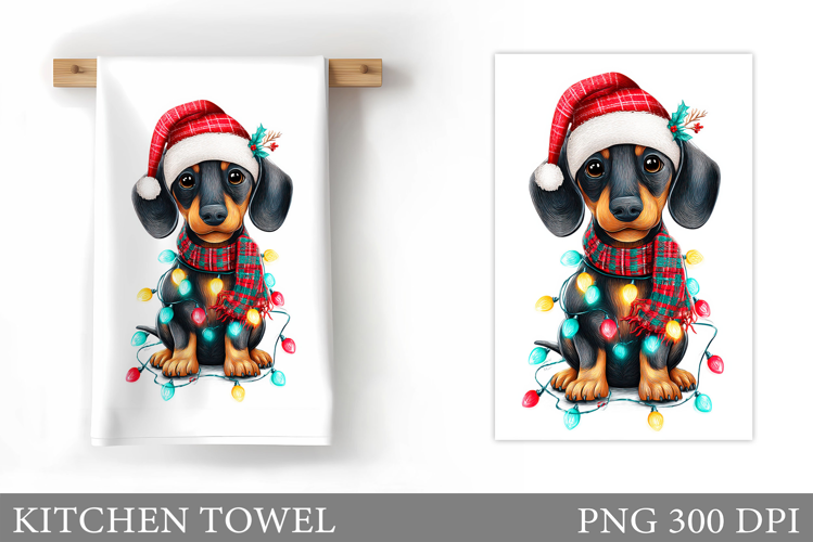 Christmas Dog Kitchen Towel. Christmas Kitchen Towel Design