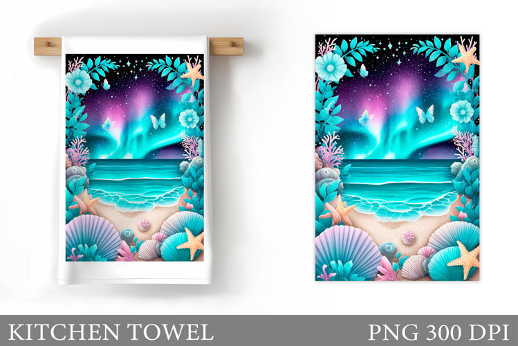 Sea Kitchen Towel Design. Sea Sublimation