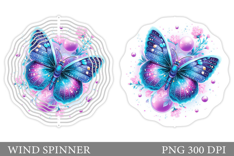 Butterfly Wind Spinner Design. Butetrfly Sublimation example image 1