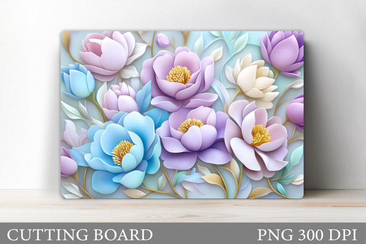 Floral Cutting Board Design. Flowers Cutting Board
