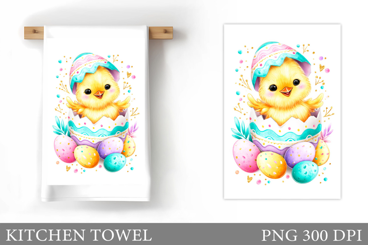 Easter Chick Kitchen Towel. Chick Easter Kitchen Towel