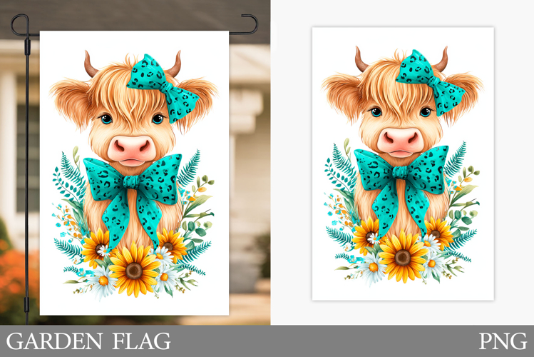 Cute Cow Garden Flag Design. Cute Cow Sublimation