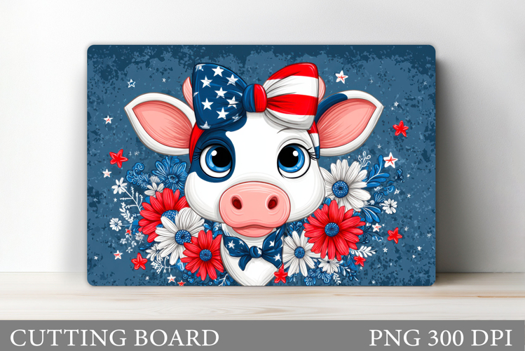 Patriotic Cow Cutting Board. Patriotic Cutting Board Design