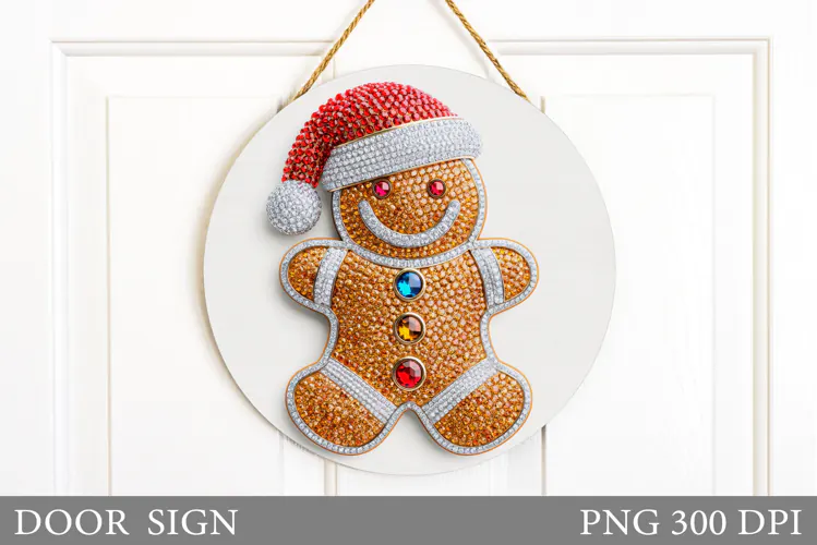Gingerbread Door Sign Design. Christmas Door Sign