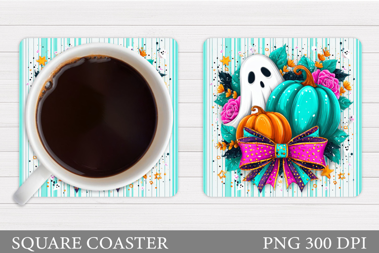 Ghost Coaster Design. Halloween Coaster Sublimation