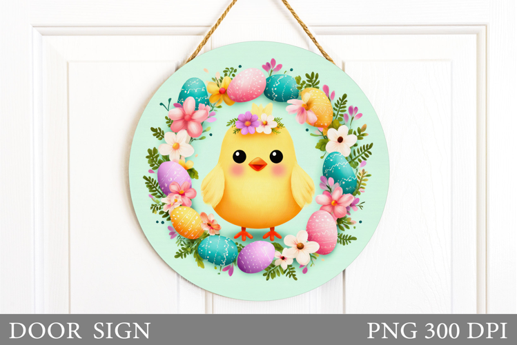 Easter Chick Door Sign Design. Easter Door Sign Sublimation
