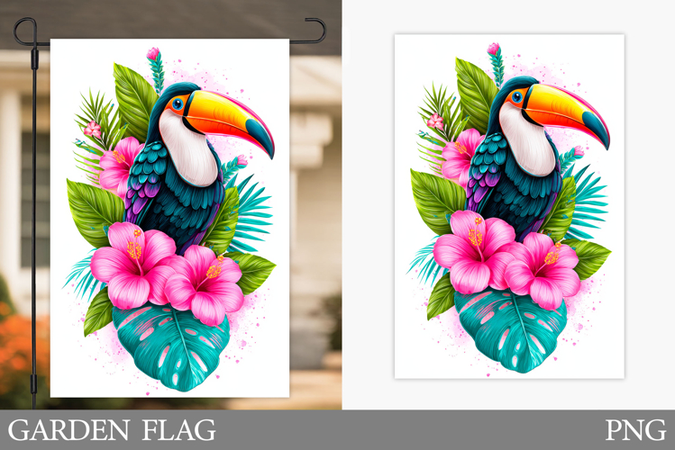 Toucan Garden Flag Design. Bird Garden Flag Sublimation