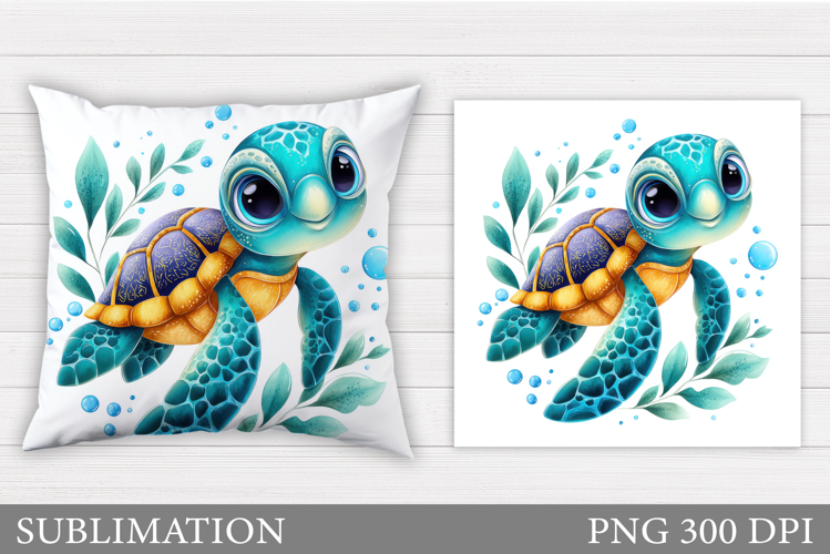 Cute Turtle Clipart Image 5