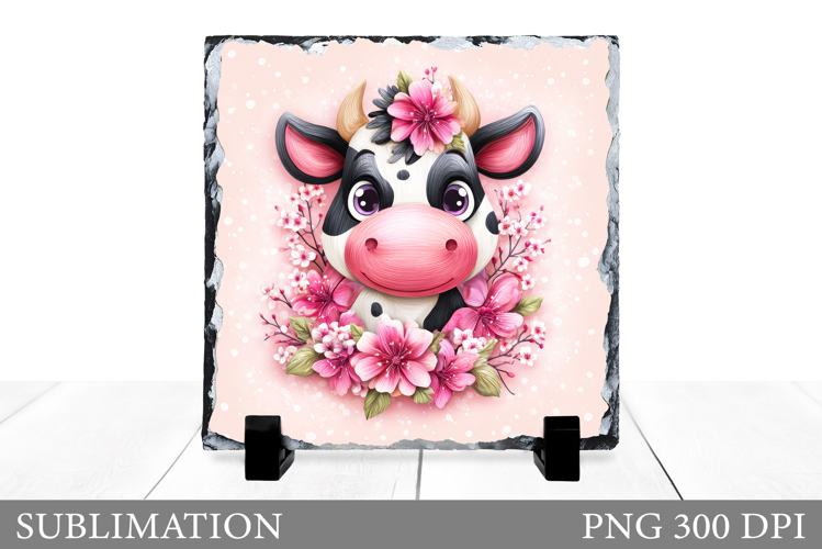 Cute Cow Sublimation. Cow Slate Sublimation