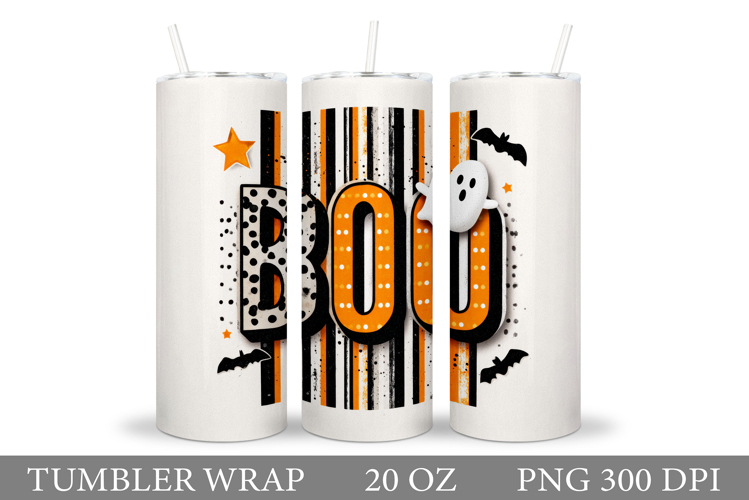 Boo Tumbler Design. Cute Halloween Tumbler Sublimation