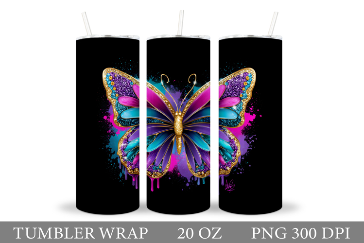 Butterfly Tumbler Sublimation. Butterfly Sublimation