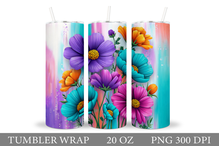 Floral Tumbler Design. Flowers Tumbler Sublimation