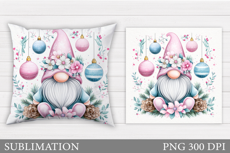 Christmas Gnome Pillow Design. Christmas Pillow Sublimation