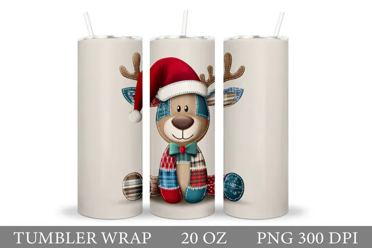 Christmas Deer Tumbler Design. Christmas Tumbler Sublimation