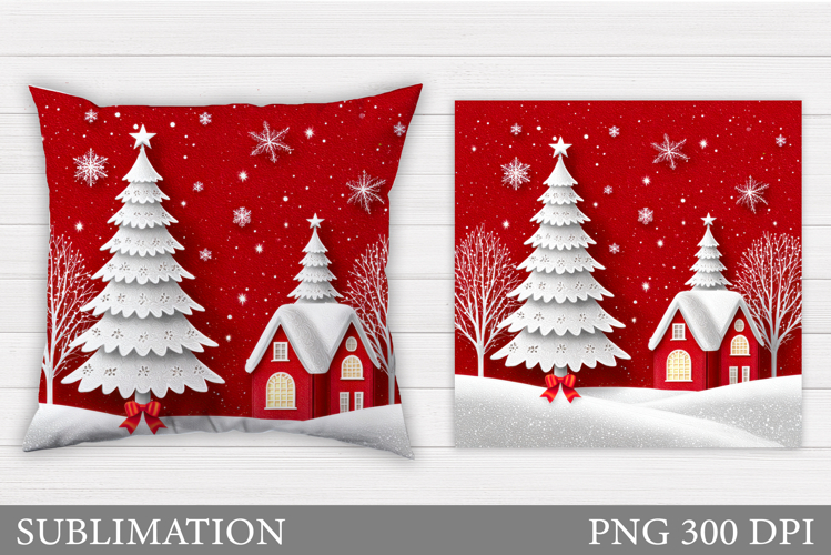 Christmas Tree Pillow Design. Christmas Tree Sublimation