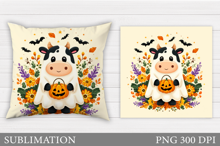 Halloween Cow Pillow. Halloween Pillow Sublimation