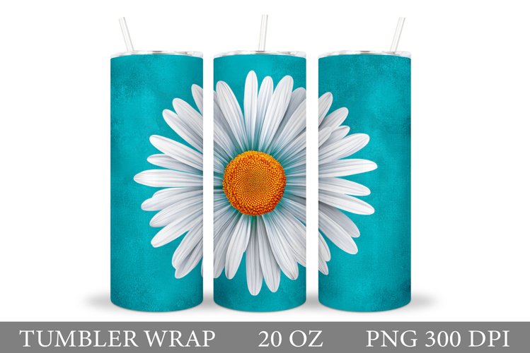 Daisy Flowers Tumbler Design. Flowers Tumbler Sublimation