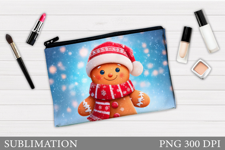 Gingerbread Cosmetics Bag. Christmas Makeup Bag Design