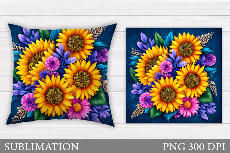 Sunflowers Pillow Design. Sunflowers Sublimation