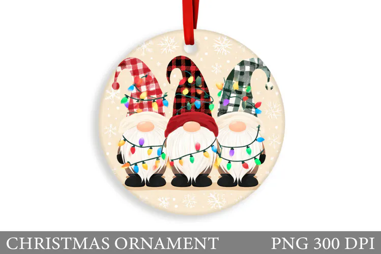 Gnome Christmas Ornament. Christmas Ornament Sublimation