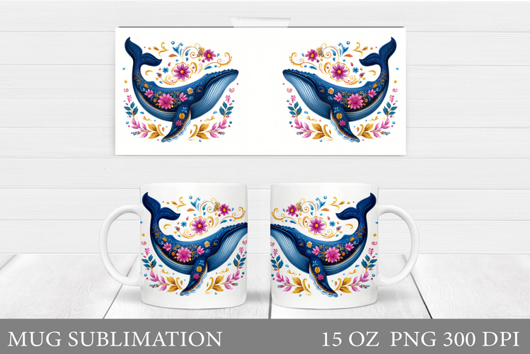 Whale Mug Sublimation. Sea Mug Design
