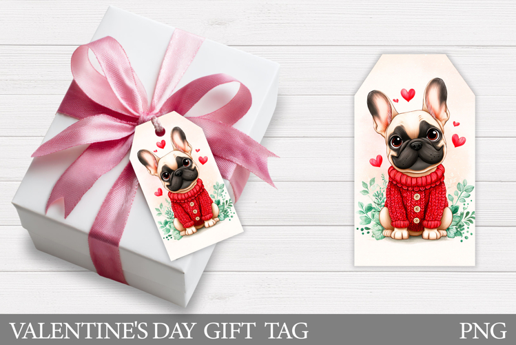 Valentines Dog Gift Tag Design. Valentine Gift Tag Printable