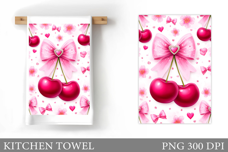 Cherry Kitchen Towel. Cherries Sublimation