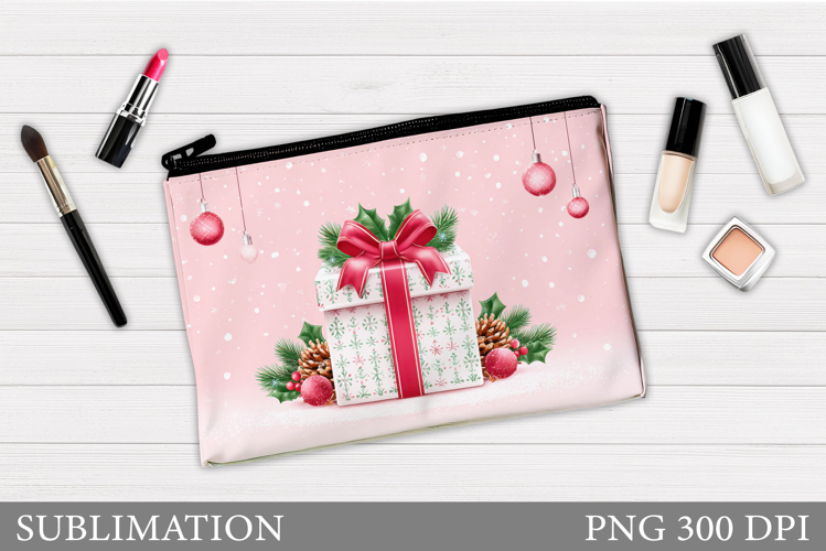 Christmas Cosmetics Bag. Christmas Makeup Pouch Sublimation