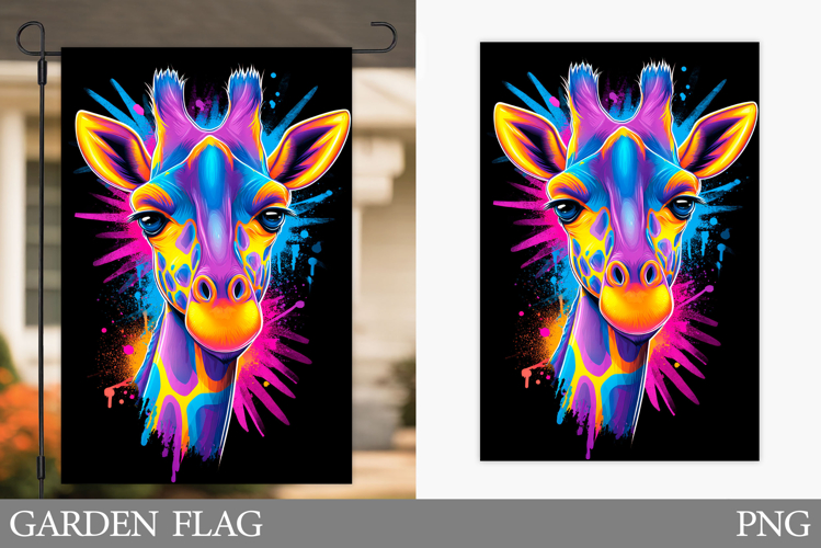 Giraffe Garden Flag Design. Giraffe Sublimation