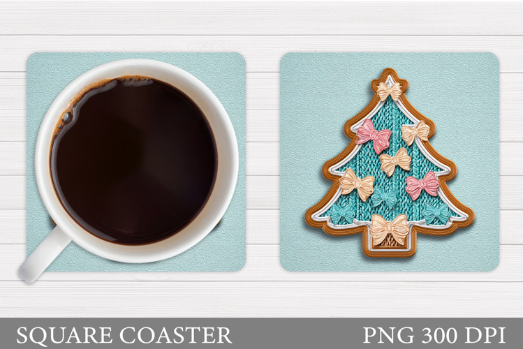 Crochet Christmas Tree Coaster. Christmas Coaster Design