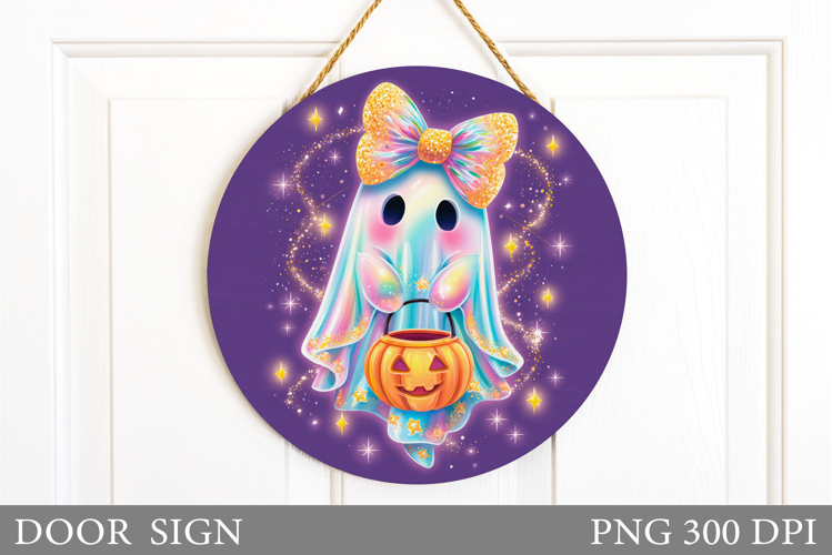 Halloween Ghost Door Sign. Halloween Door Sign Design
