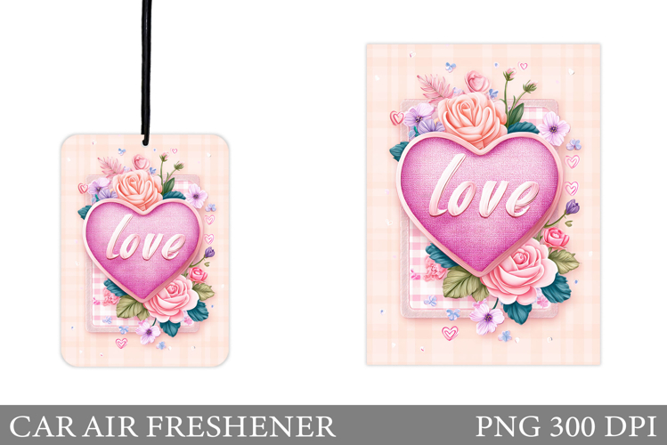 Love Car Air Freshener. Valentines Car Air Freshener Design