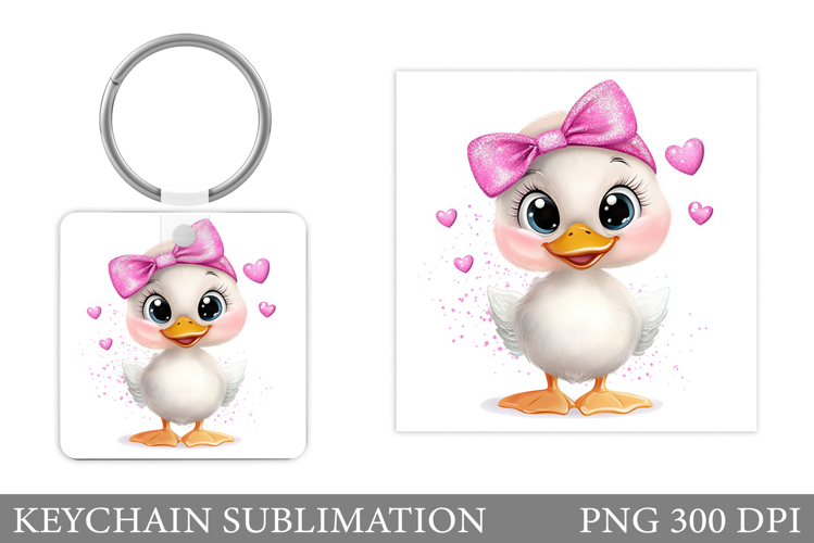 Cute Duck Keychain Design. Funny Duck Sublimation