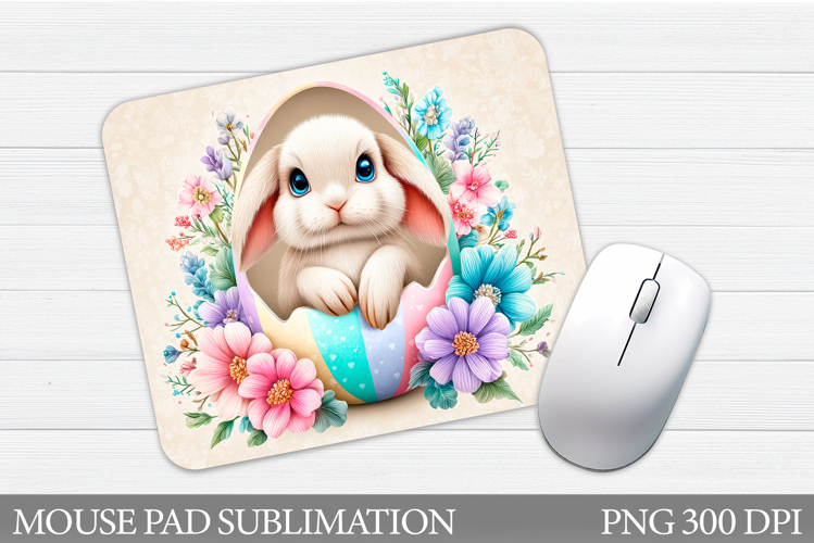 Easter Bunny Mouse Pad. Spring Bunny Mouse Pad Design