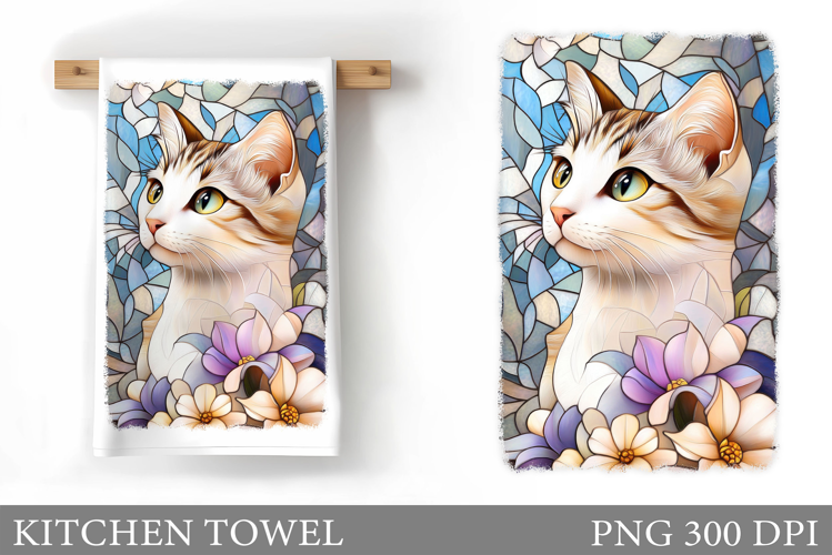 Cute Cat Kitchen Towel Design. Cute Cat Sublimation