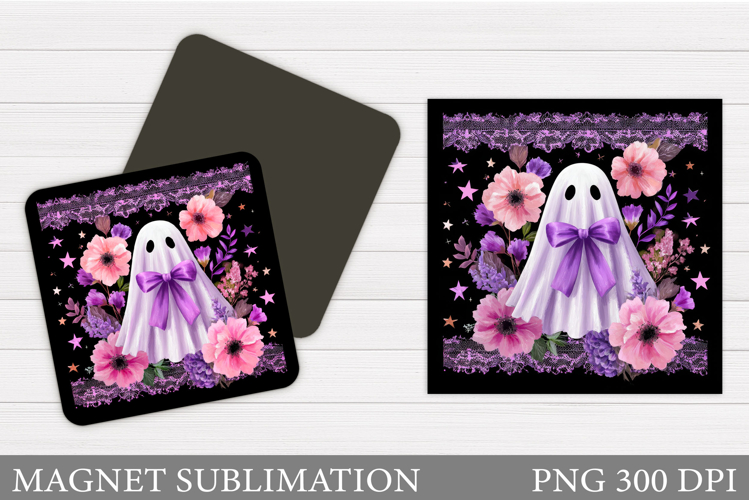 Cute Ghost Magnet Design. Cute Ghost Sublimation