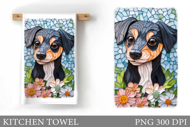 Cute Dog Kitchen Towel. Cute Dog Sublimation