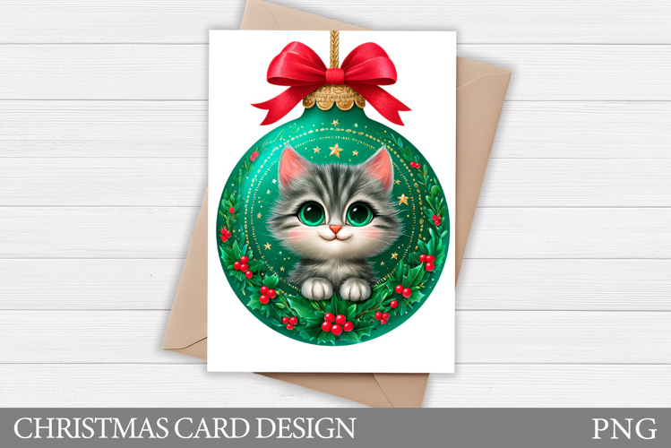 Christmas Card Design. Christmas Cat Card Printable