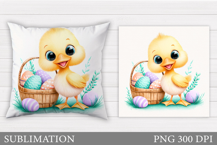 Easter Duck Pillow Design. Easter Pillow Sublimation