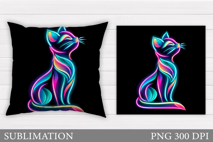 Cute Cat Pillow Design. Cute Cat Sublimation