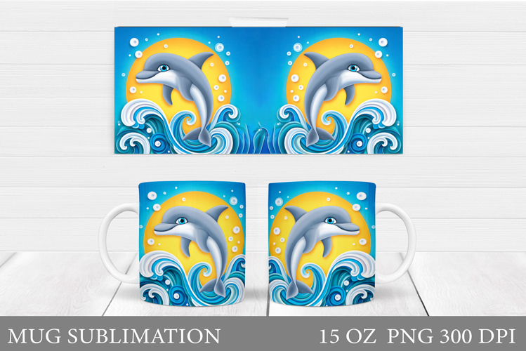 Dolphin Mug Sublimation. Dolphin Sublimation