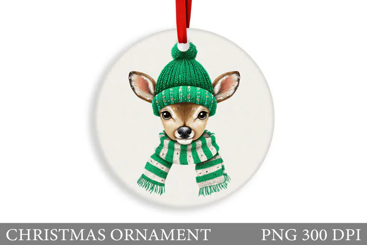 Reindeer Christmas Ornament. Christmas Deer Ornament Design