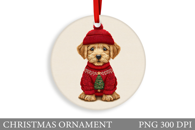 Cute Dog Christmas Ornament. Christmas Ornament Design
